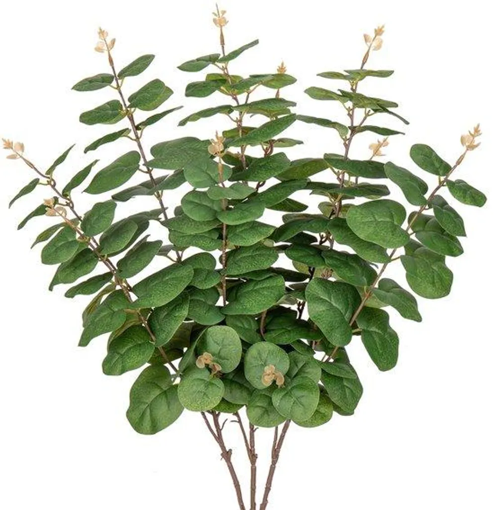 Eucalyptus artificiel 80 cm, bouquet de tiges en soie aspect naturel