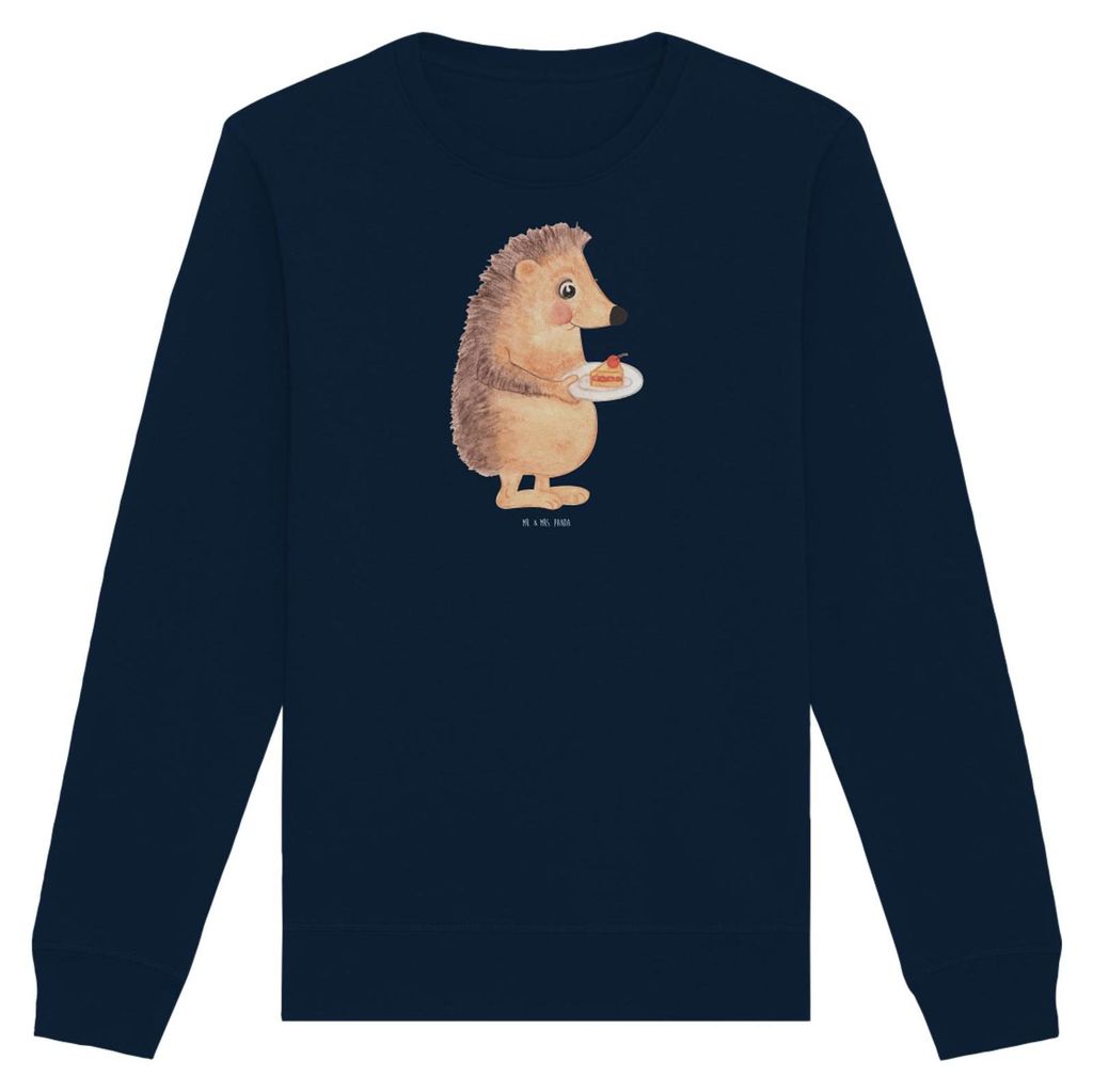 Mr. & Mrs. Panda Baumwoll Sweatshirt Igel Kuchenstück Größe M - French Navy - Geschenk, Pulli, Torte, Essen Spruch, Pullover, Lustige Sprüche, ...