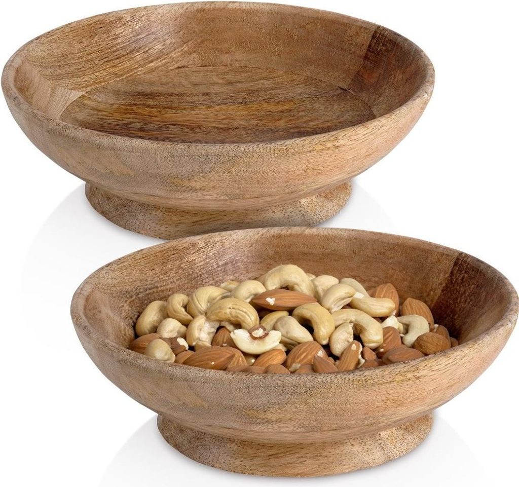 Ciotole da portata in legno di mango esotico dal design Immagine del prodotto 