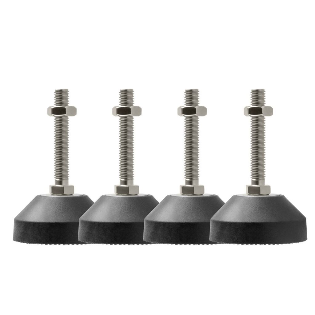 Maschinenfuß/Stellfuß/Nivellierfuß/Gelenkfuß, höhenverstellbarer Tellerfuß Ø 50mm für Konstruktionsprofile, Maschinen, Möbel (4, M8 x 50mm)