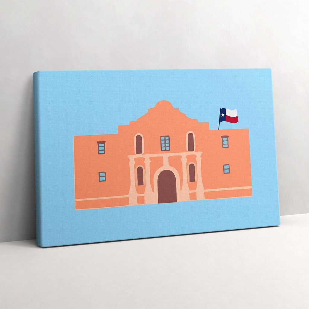 Alamo-Denkmal in Texas – Leinwandbild Wandbild – 30x20 cm – Leinwandbilder – Wandbilder – Schlafzimmer – Flur