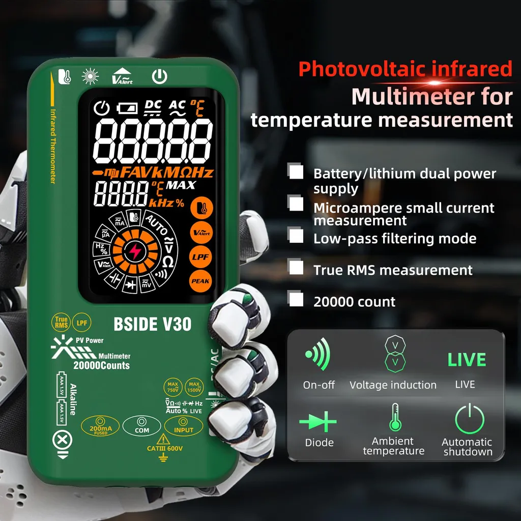 Multimètre numérique V30 idéal pour dépannage et mesure thermique IR
