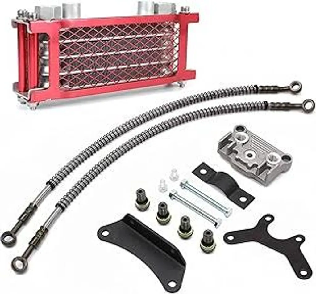 PowerMotor Kit Radiatore Olio Moto Rosso - Performance Pit Bike