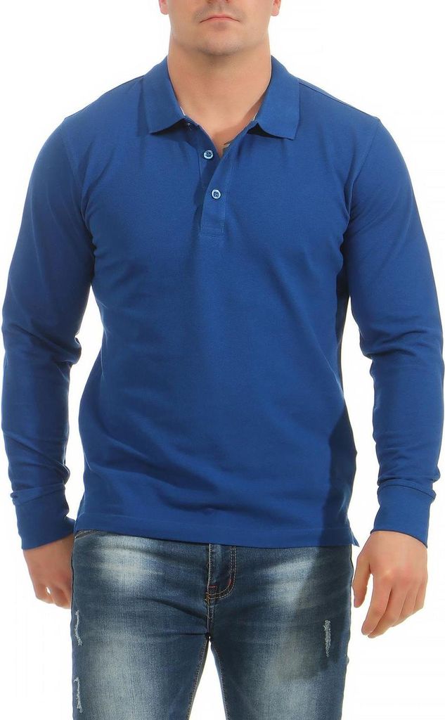 Mivaro Herren Poloshirt Langarm aus 100% Baumwolle Regular Fit Piqué Polohemd mit Kragen und Knopfleiste hochwertig atmungsaktiv pflegeleicht idea...