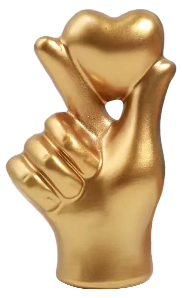 Valentinstag-Herz-Handornament, herzförmige Geste, Harzstatue, Skulptur, Heim-, Büro-, Hochzeits- und Partydekoration, romantische Dekoration