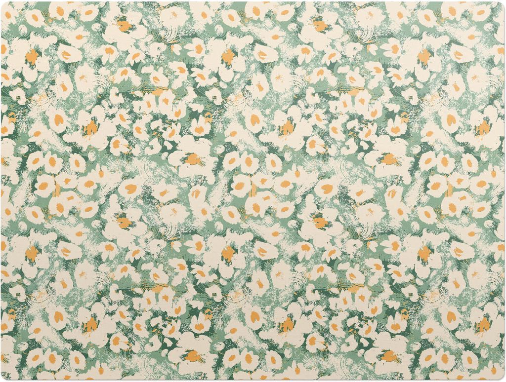Florales Retro-Muster – Bodenschutzmatte – Rutschfest – Schutzmatte für Büro – Vinylmatte – Stuhlunterlage – 120 x 90 cm