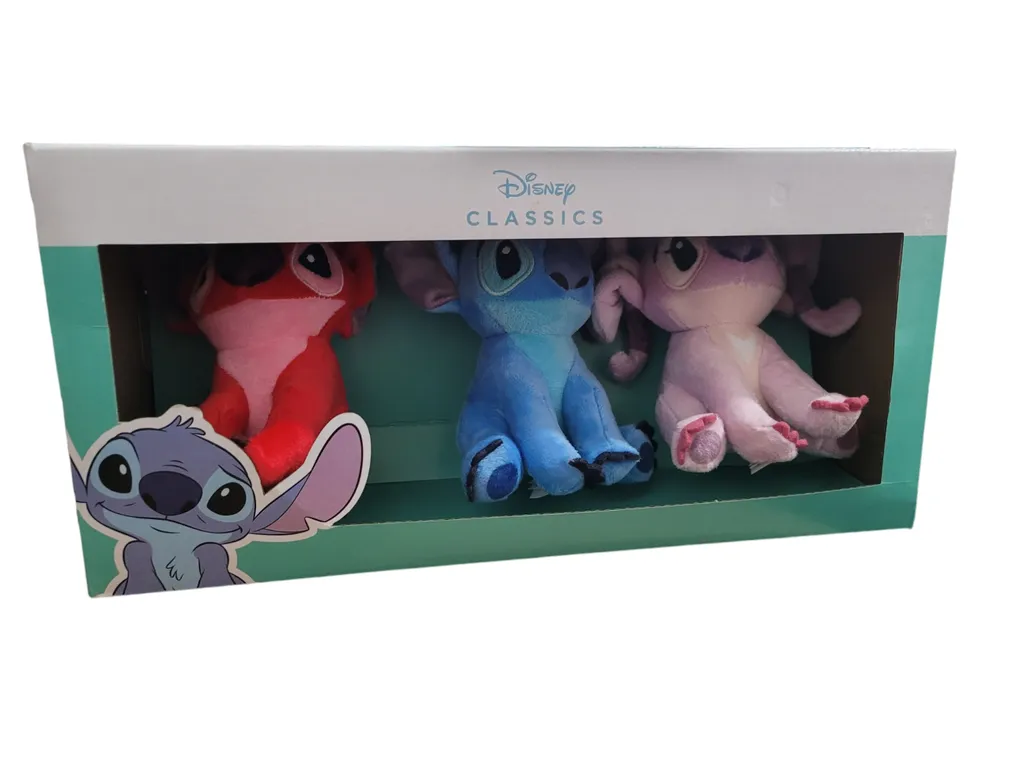 Lot de 3 Pendentifs Peluche Disney Stitch Angel et Leroy pour Enfants