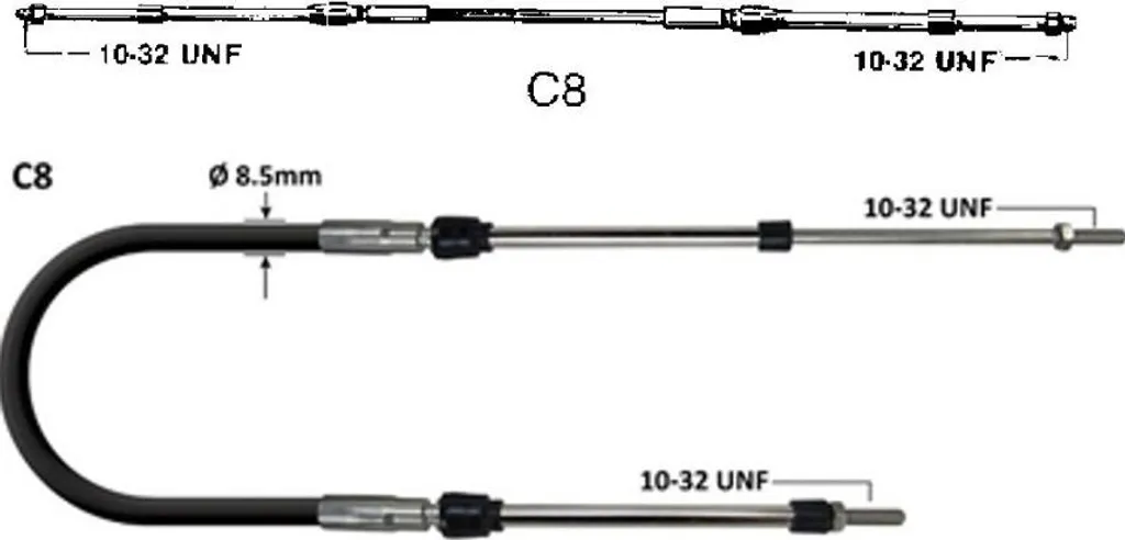Cavo di controllo Ultraflex C8 argento 9' argento 9'