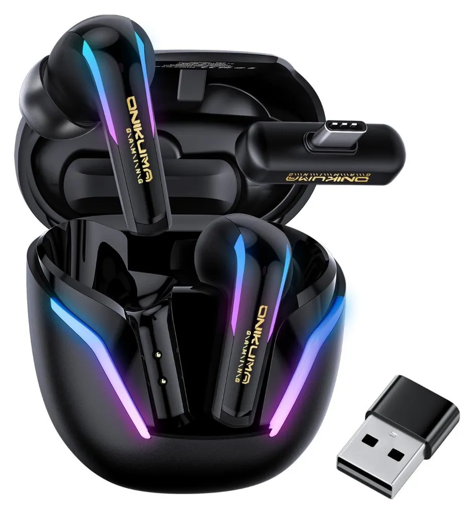 Écouteurs TWS pour Joueurs INF Bluetooth 5.3 Connexion 2.4G sans Fil