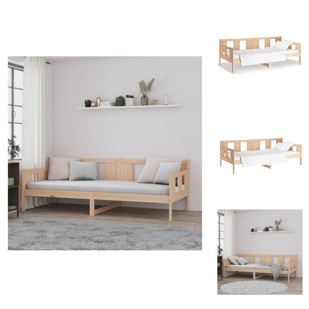 vidaXL Tagesbett Massivholz Kiefer 90x200 cm - Betten & Bettgestelle