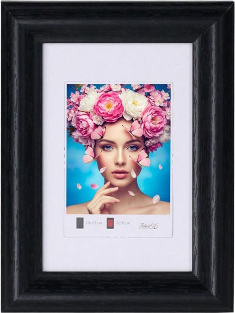 Holzrahmen mit Kunststoffglas Bilderrahmen MDF-Rahmen Collage Wandrahmen Fotorahmen HR-22 - Farbe: Schwarz | Format: 10x15