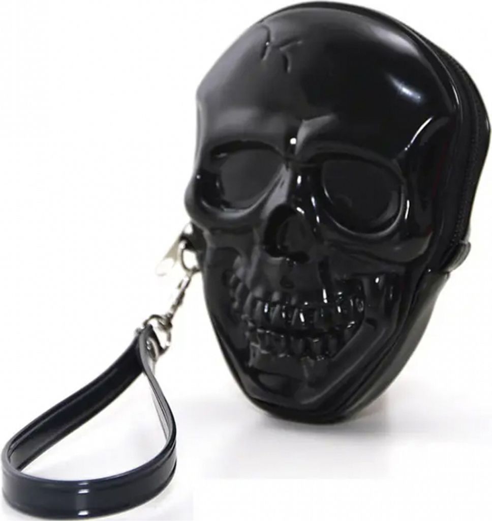 Schwarze Skull Clutch Vinyl Produktbild 