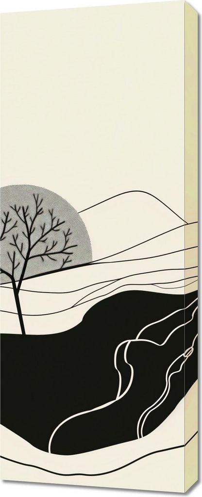 Bild 40x100cm Wellig Mond