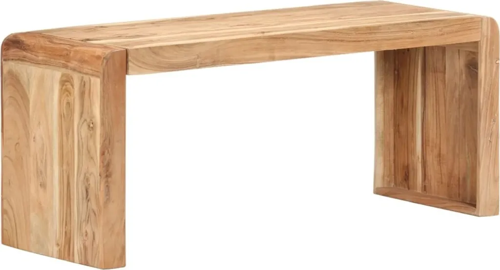 Banc 110x38x46 cm en bois d'acacia massif - Assise robuste et durable