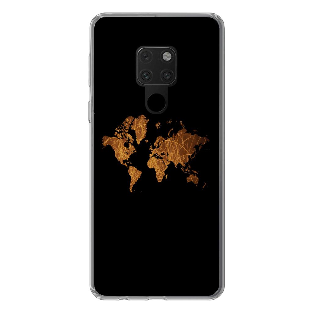 MuchoWow Handyhülle Schutzhülle Hülle für Huawei P40 Lite Weltkarte - Schilf - Karte Silikon Softcase Handy Hülle - Handy