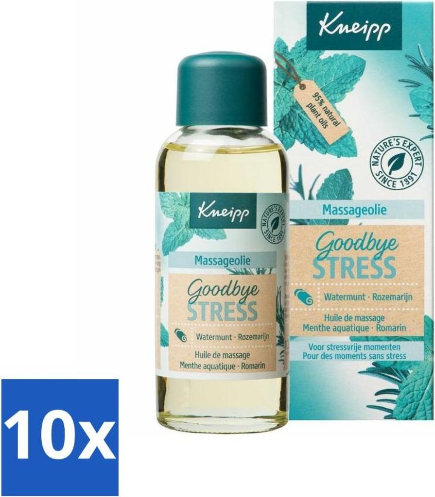 Kneipp - Massageöl - Stress ade - Wasserminze & Rosmarin - 100 ml - Vorteilspack - 10 Stücke
