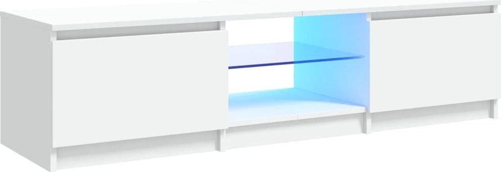 vidaXL Armoire TV avec lampes LED blanc 140x40x36 cm Image du produit 