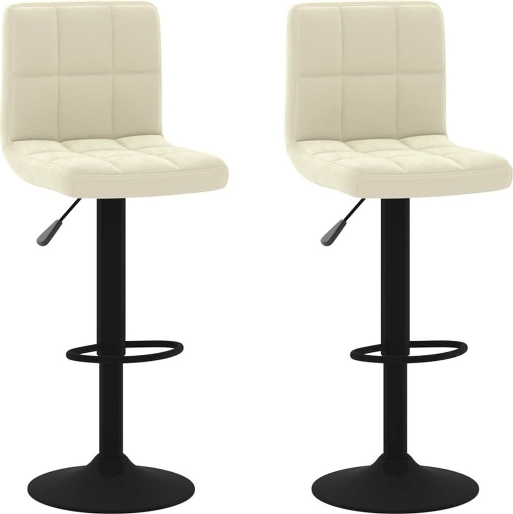 "WINTER SALE"Barhocker 2er Set - Küchenstühle elegantes Design - Creme Samt - 40x47x(90-111)cm - Barhocker NeuMöbel922843