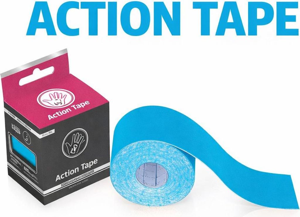 Kinesiologie-Tape ACTION Tape hellblau, synthetisches Produktbild 