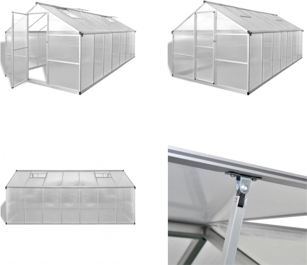 vidaXL Gewächshaus Verstärkt Aluminium 10,53 m² - Gewächshaus - Gewächshäuser - Hobby Gewächshaus - Hobby Gewächshäuser