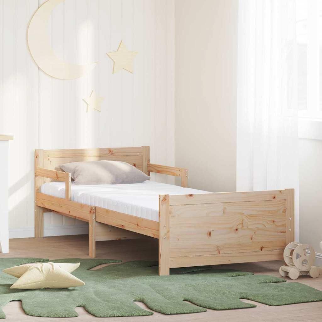 "Schlussverkauf" Bettrahmen - für 1 Person - mit Matratze - Braun 80x200 cm Massives Kiefernholz C760