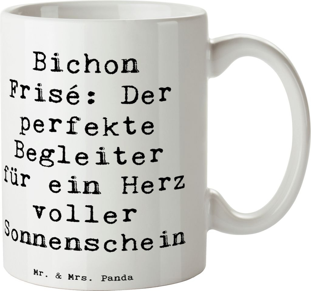 Mr. & Mrs. Panda Tasse Spruch Bichon Frisé Freude - Weiß - Geschenk, Hunderasse, kaffeetasse bedruckt, Hunderassen Vielfalt, Pott, perfekter Begl...