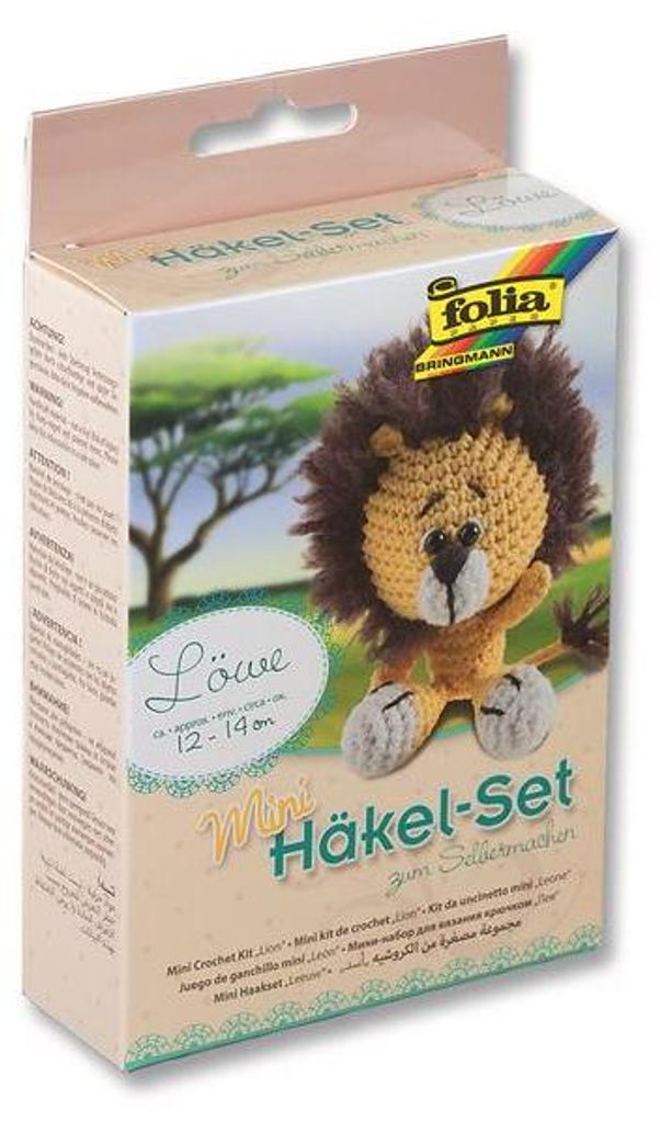 folia 23901 - Mini Häkelset Löwe, Komplettset zur Produktbild 