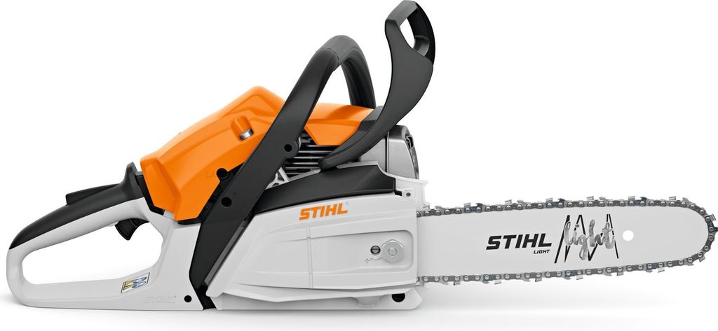 A STIHL MS 162 chainsaw is shown against a white background.