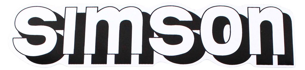 Autocollant écriture Simson blanc / noir pour réservoir Image du produit 