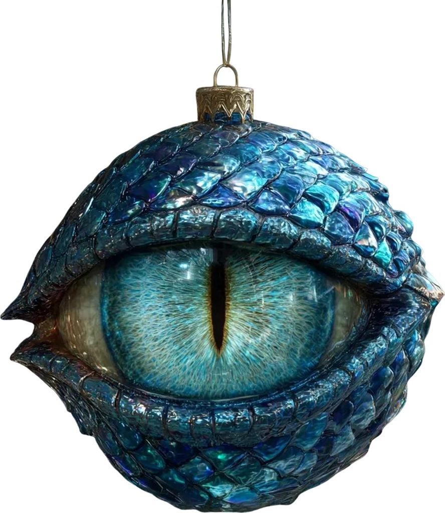 Drachenauge-Weihnachtsbaumschmuck, mystisches Drachenauge, 2D-flache Acryl-Weihnachtsbaumhänger für Fantasy-Liebhaber