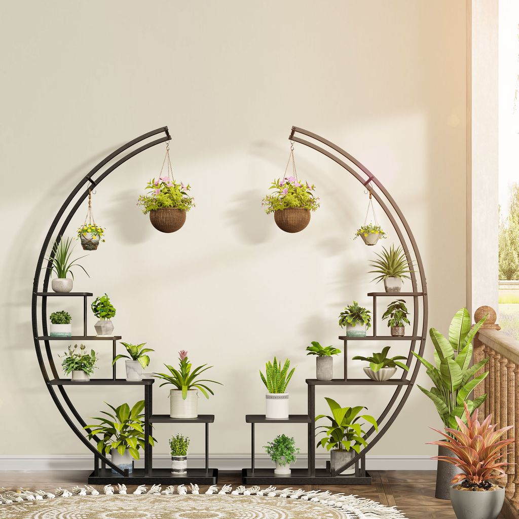 Supporto per Piante da Interno per Piante Multiple, ripiano angolare in Legno a 3 Livelli, Semplice Supporto per vasi da Fiori da Esterno (B 100 cm