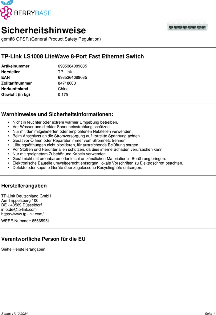 Switch Ethernet 8 Porte TP-Link LS1008 | Soluzione Rete Casa e Ufficio - 19