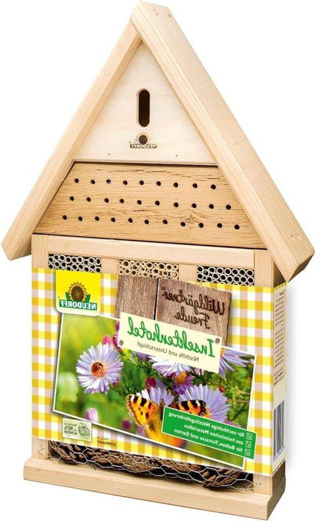 Insektenhotel für Wildbienen, 1 Stück, Holz, Natur