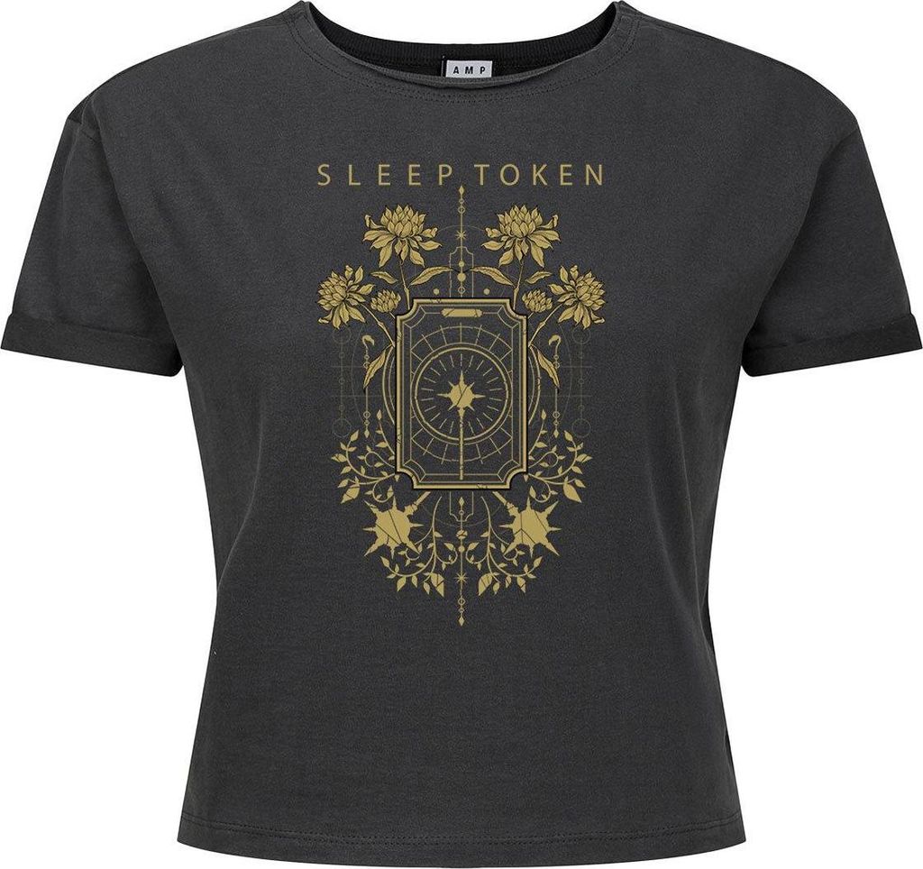 Amplified - "Caramel Floral" Kurzes Top für Damen GD4306 (M) (Holzkohle)