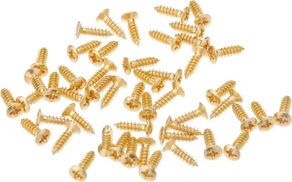 50 Schrauben vergoldet 3 mm für Fender Strat E-Gitarre Schlagbrett Schlagbrett