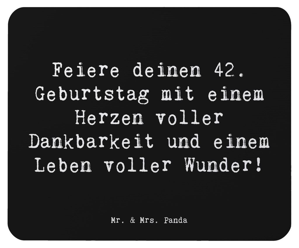Mr. & Mrs. Panda Mouse Pad Spruch 42. Geburtstag Wunder - Schwarz - Geschenk, Happy Birthday, von Herzen, Geburtstagsgeschenk, laptop mauspad, beso...