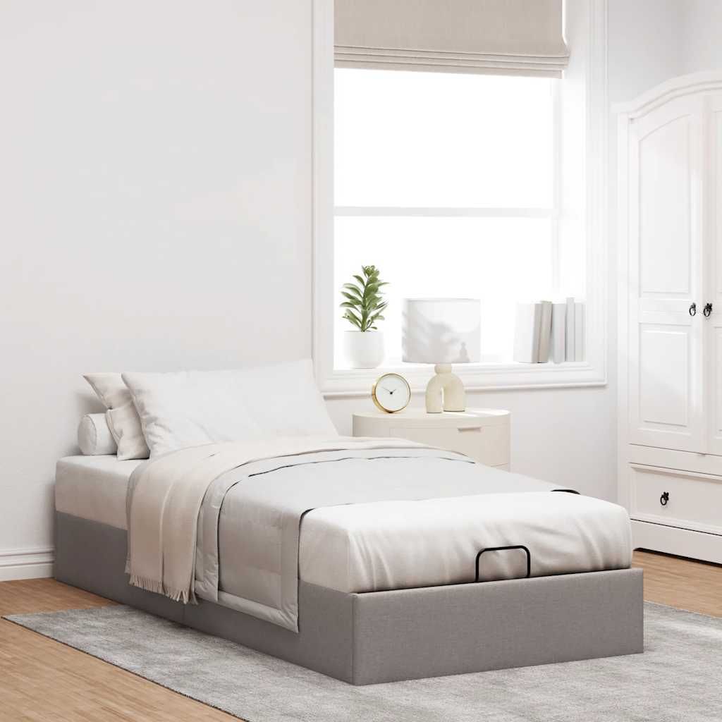 Möbel Ottoman-Bett ohne Matratze Taupe 100x200 cm Stoff - Klassische Betten 3310858