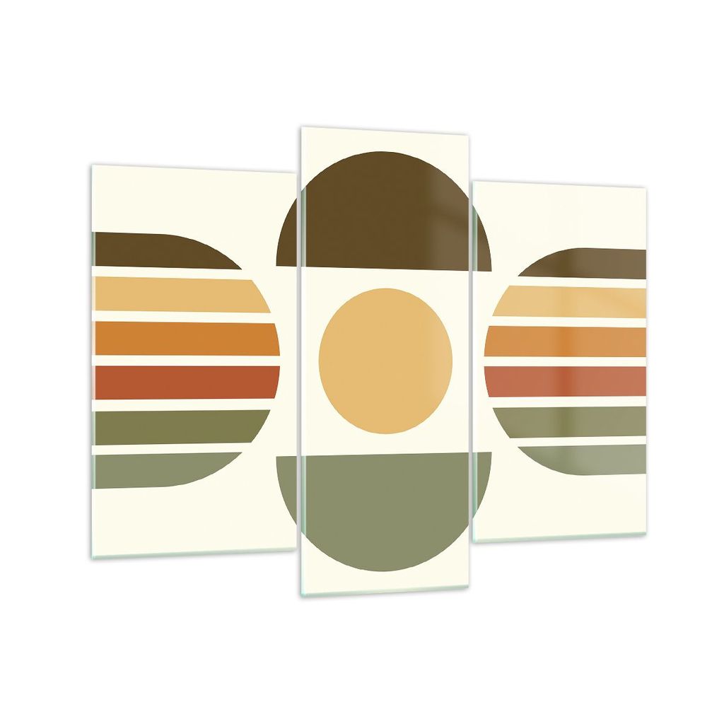 Bilder auf glas - 3 Teile - Modern gemustert minimalistisch - 130x100cm - Glasbilder - Wandbilder - Bilder - Wanddekoration aus Glas - Glas Bilder ...