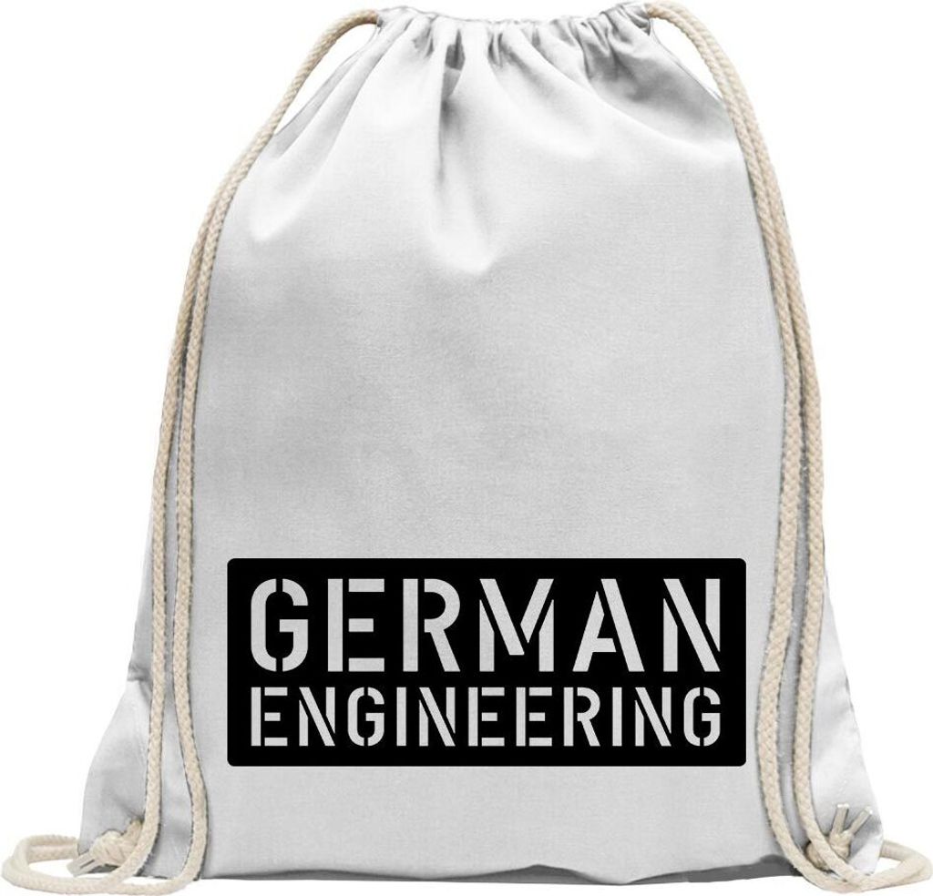 Kiwistar - Turnbeutel - weiss - German Engeneering - Fun Rucksack Sport Beutel Gymsack Baumwolle mit Ziehgurt