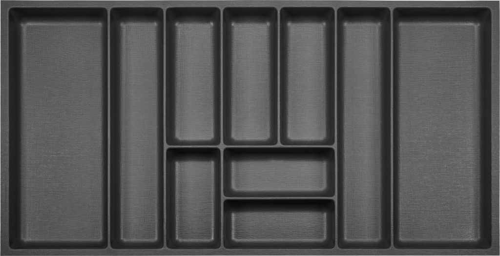 ORGA-BOX III Besteckeinsätze Tiefe 473 mm, Höhe 50,5 mm anthrazit Schubladeneinsätze Breite 891 mm für Schubladen 1000 mm Canvas-Struktur