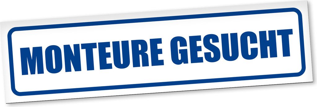PantherPixel Monteure Gesucht Magnetschild Auto Personalbeschaffung Magnetfolie Geschenkidee 60 x 16 cm STANDARDFARBFOLIEN