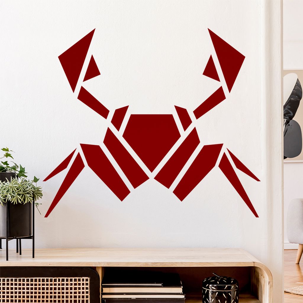 Papierfalten Krabbe Wandtattoo Wandaufkleber Wall Sticker - Dekoration, Küche, Wohnzimmer, Schlafzimmer, Badezimmer