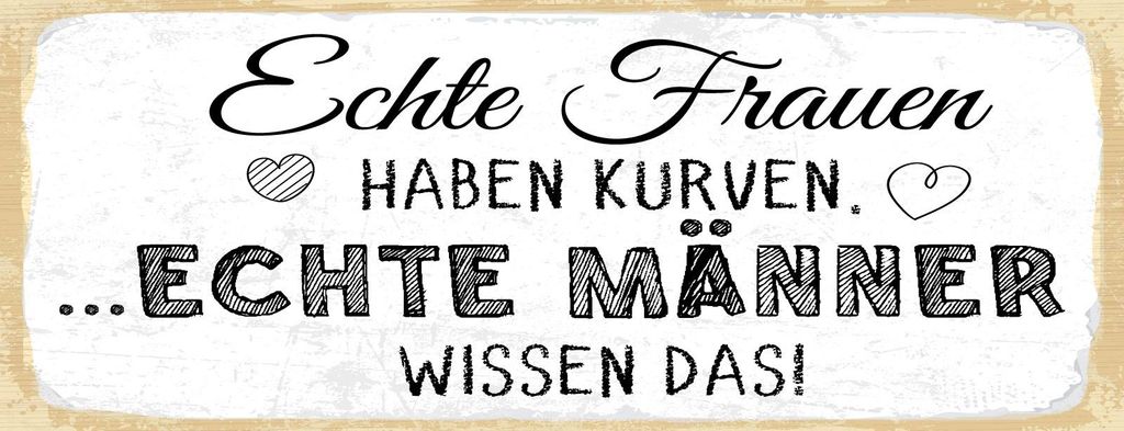 vianmo Holzschild 10x27 cm Echte Frauen haben Kurven