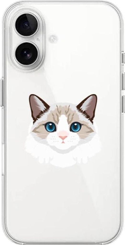 iPhone 16 Hülle, transparent, Silikon Flexi, Burma-Katze