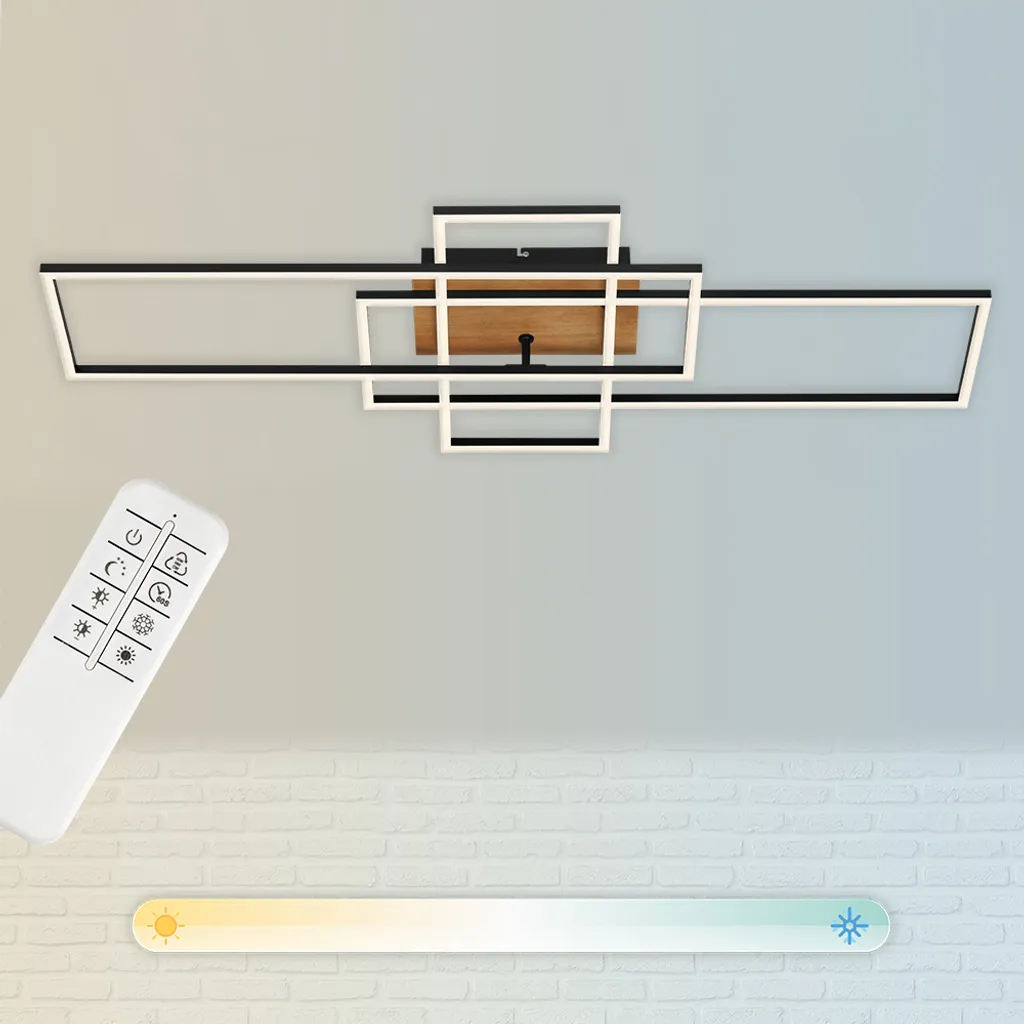 Plafoniera LED 55W Dimmerabile Nera Orientabile con Timer - 3