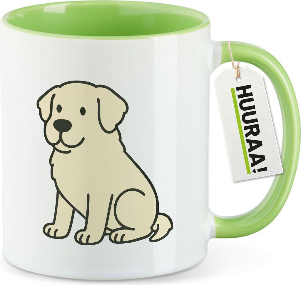 Huuraa Kaffeetasse Kuvasz Comic Kuvi 330ml Grün Keramik Kaffeebecher Geschenkidee