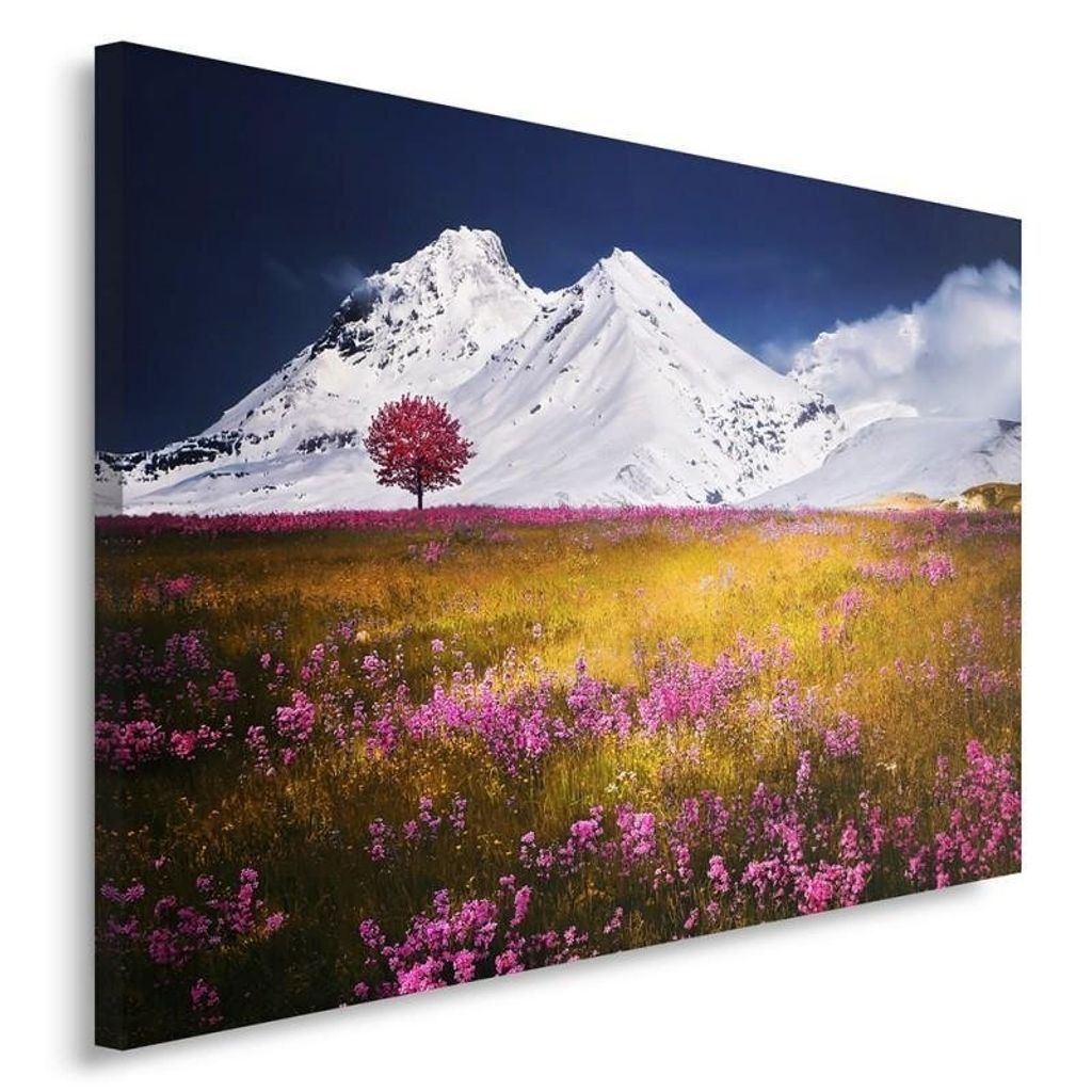 Leinwandbild alpen berge italien 100x70 cm Feeby blau wandbild bereit zum aufhängen