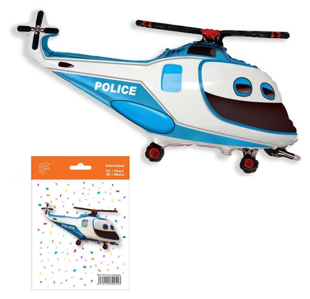 24" Polizeihubschrauber-Folienballon, 1 Stk.