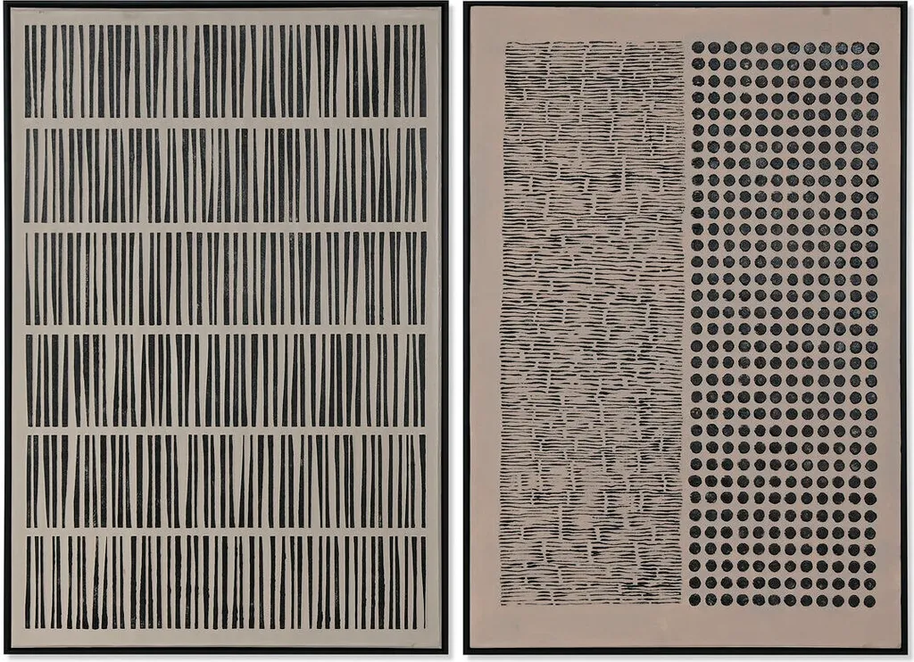 Décoration Murale Moderne : Duo de Tableaux ESPRIT Marron Noir 83x123cm