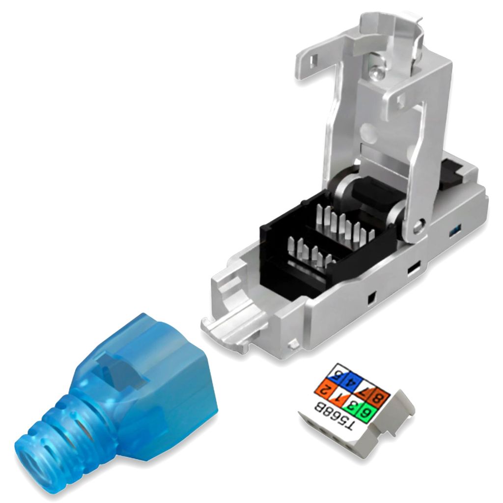 Netzwerkstecker Cat7 CAT 7 RJ45 Stecker 6x Steckverbinder werkzeuglos geschirmt